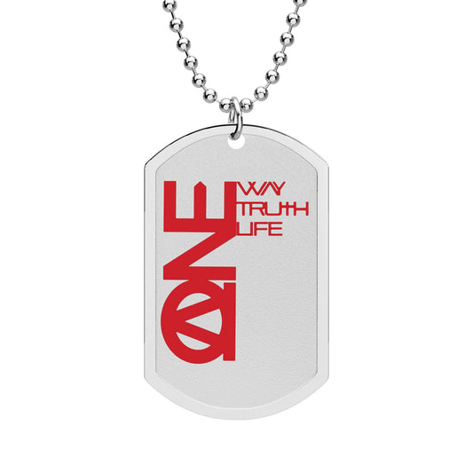 ONE WAY - YESHUA Dog Tag Necklace (CRIMSON EDITION)