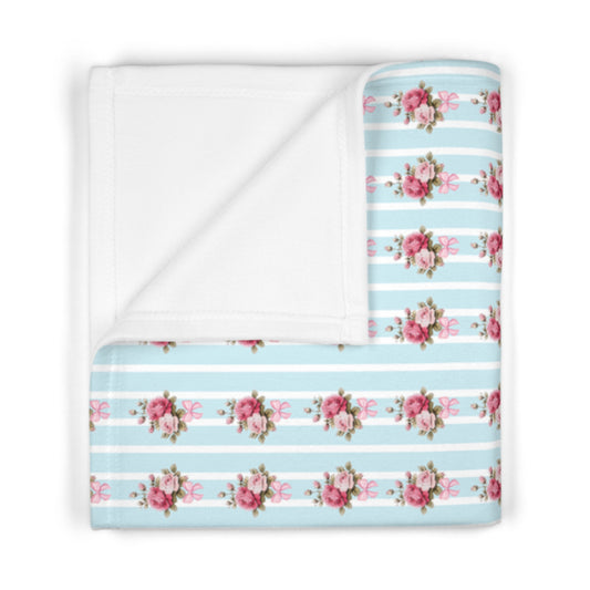 Daughter of the Most High King - Shabby Chic Blue 30"x40" Fleece Baby Blanket