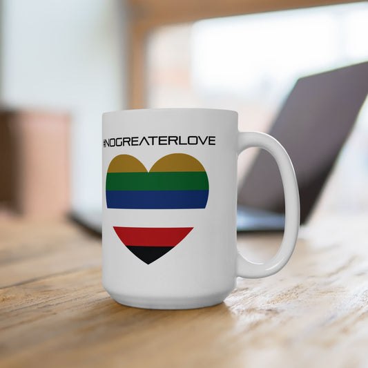 #NOGREATERLOVE HEART - Ceramic Mug, (15oz)