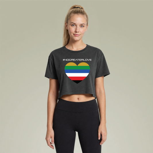 #NOGREATERLOVE Heart - Girl's Cropped T-Shirt